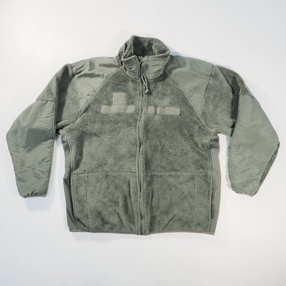 Gen III Fleece Jacket Large Green Cold Weather Full Zip Military Army Bomber - Picture 11 of 11